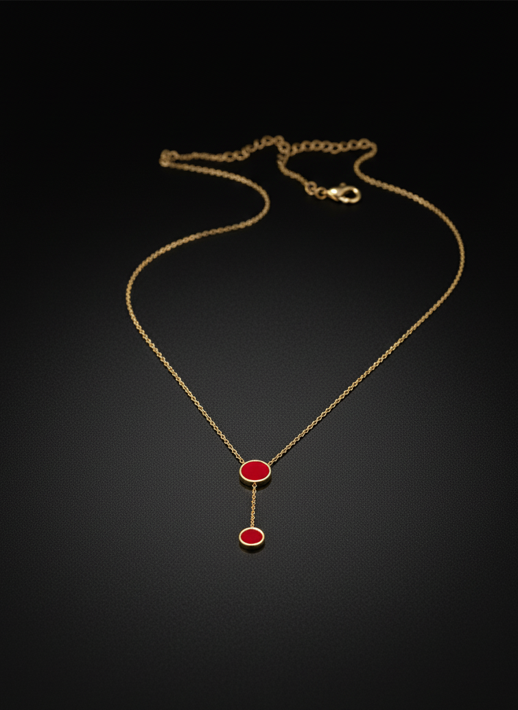 Scarlet Glow Drop Necklace
