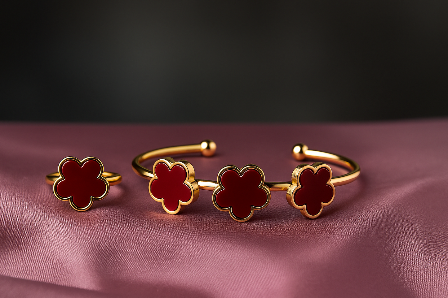 Crimson Bloom Duo Set