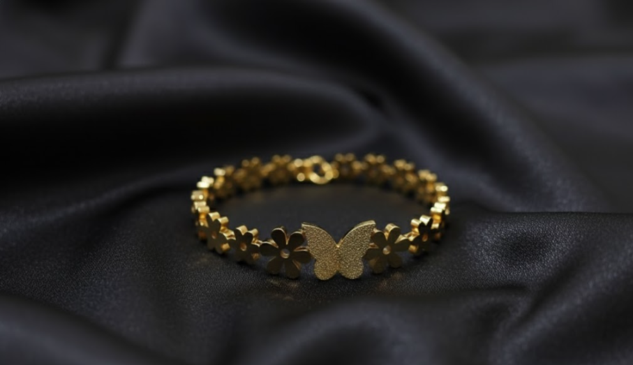 Golden Bloom Butterfly Bracelet