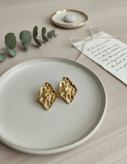 Golden Dusk Textured Earrings