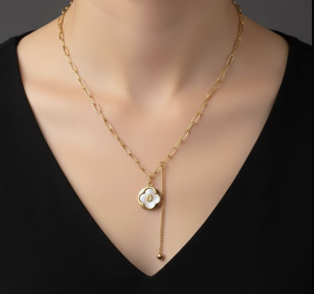 Golden Bloom Charm Necklace