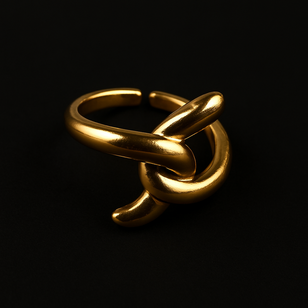Golden Knot Elegance Ring