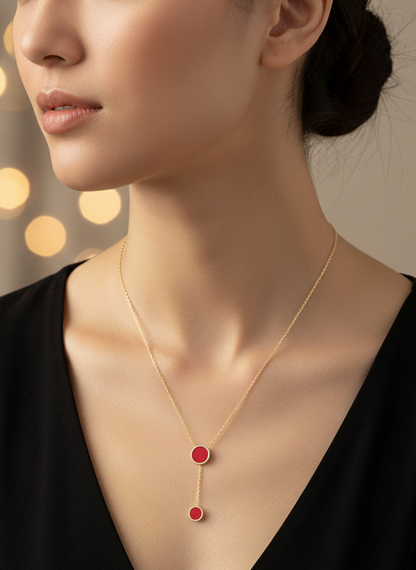 Scarlet Glow Drop Necklace