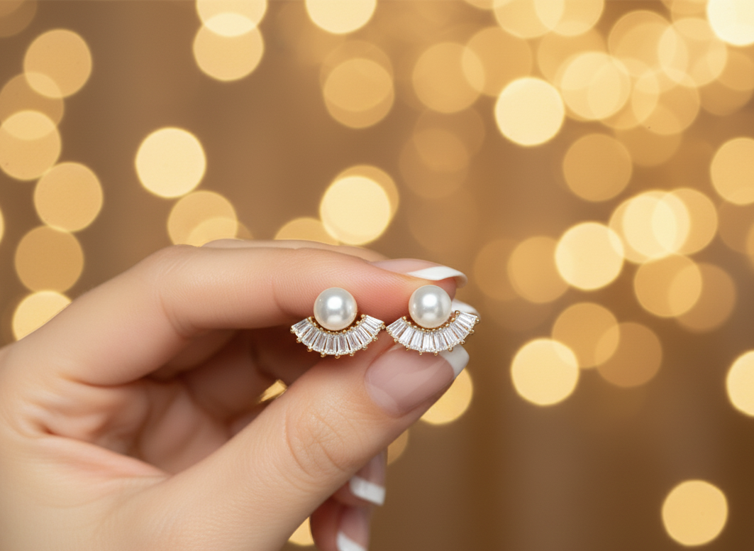 Radiant Pearl Halo Earrings