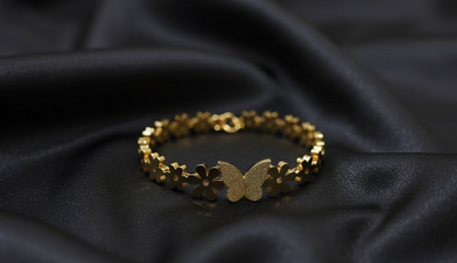 Golden Bloom Butterfly Bracelet