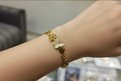 Golden Bloom Butterfly Bracelet
