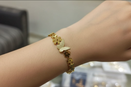Golden Bloom Butterfly Bracelet
