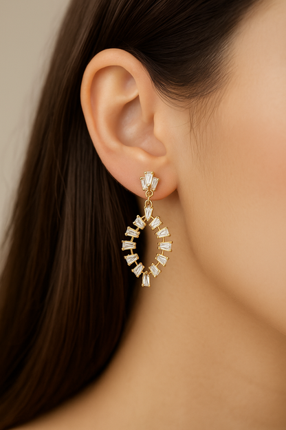 Radiant Halo Drop Earrings