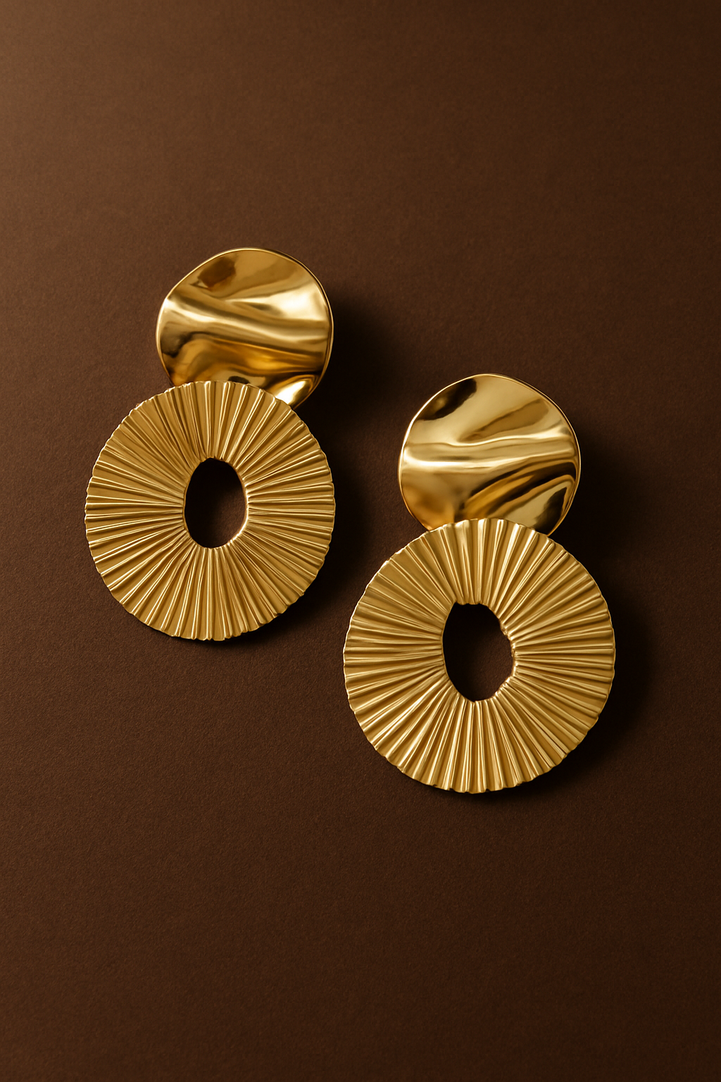 Golden Aura Textured Hoops