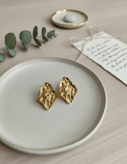 Golden Dusk Textured Earrings
