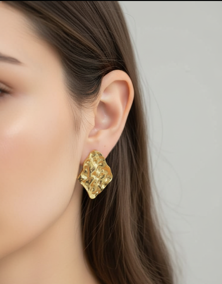 Golden Dusk Textured Earrings