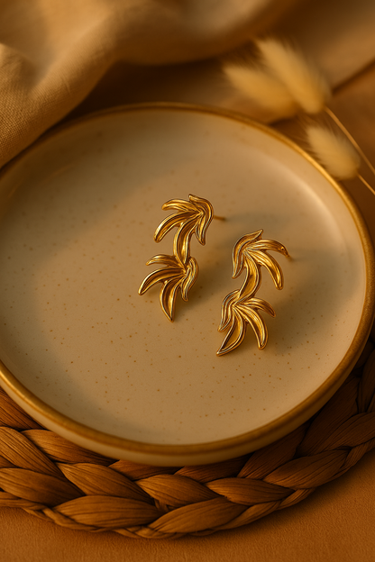 Golden Flame Statement Earrings