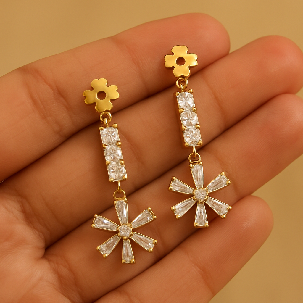 Radiant Snowflake Dangles