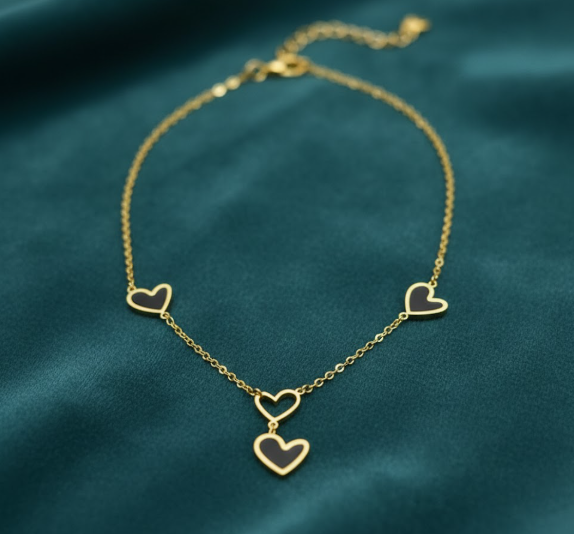 Midnight Hearts Chain Necklace