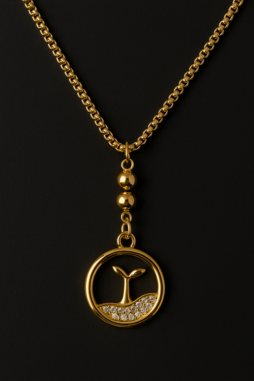 Golden Sprout Pendant Necklace