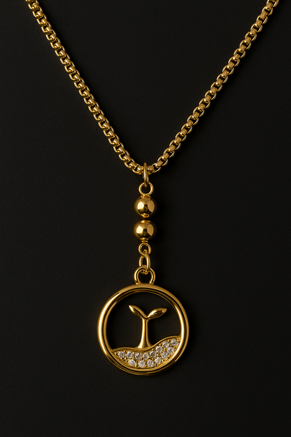 Golden Sprout Pendant Necklace