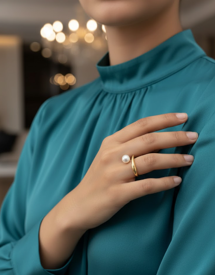 LustreWave Pearl Ring