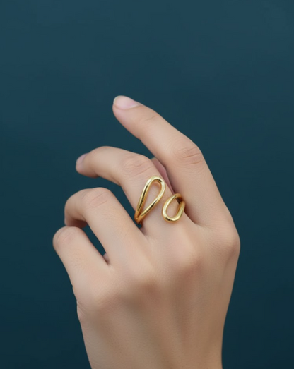 Golden LoopWave Earrings