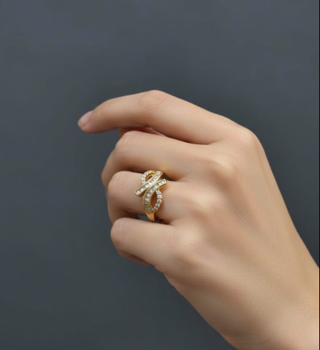 Golden Twirl Elegance Ring