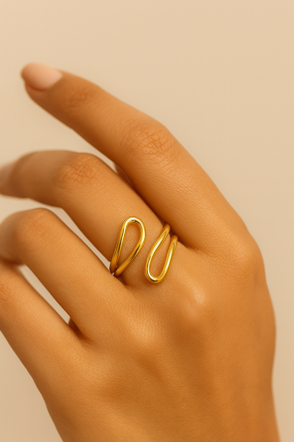 Golden LoopWave Earrings