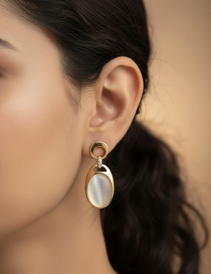 Luna Glow Oval Drop Earrings