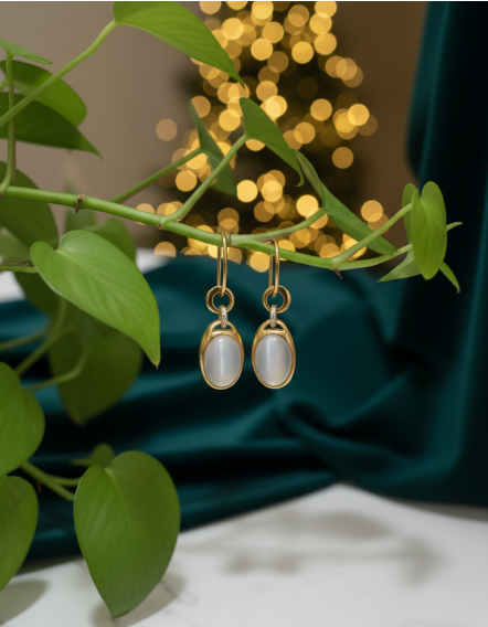 Luna Glow Oval Drop Earrings