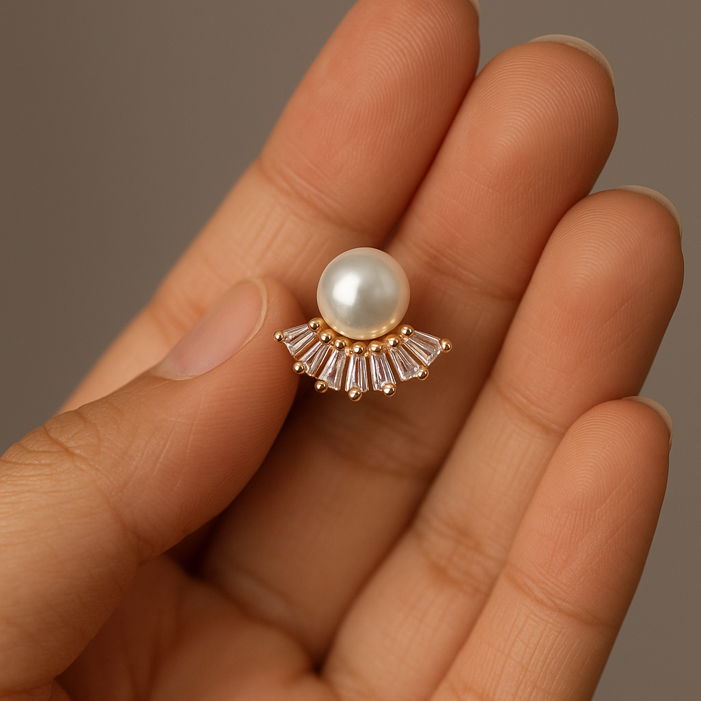 Radiant Pearl Halo Earrings