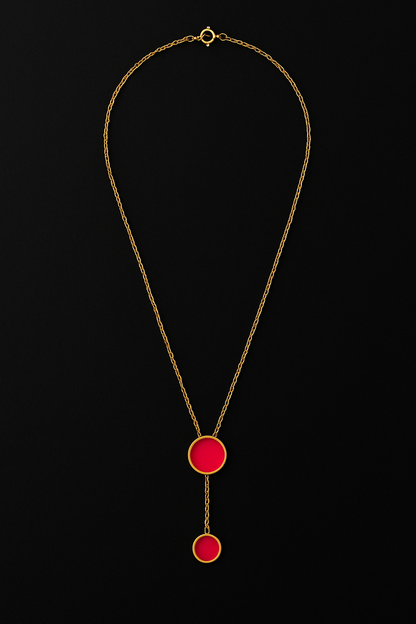 Scarlet Glow Drop Necklace