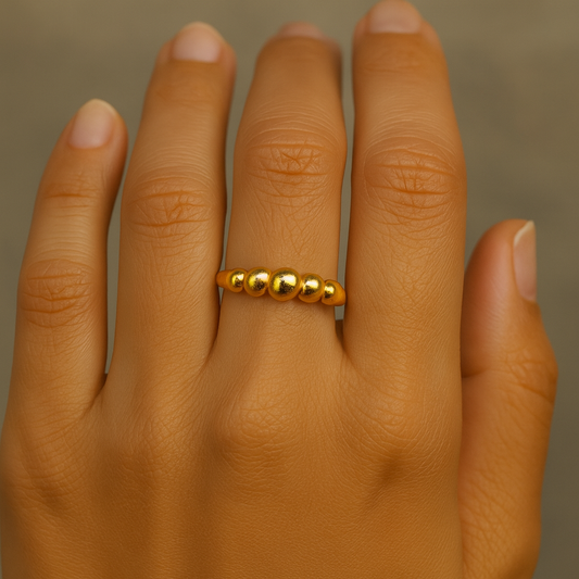 Golden Orbit Bead Ring