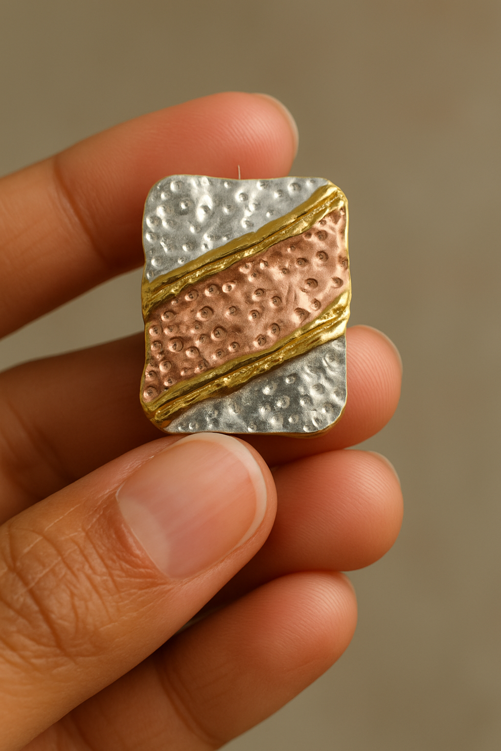 Trinity Glow Hammered Earrings