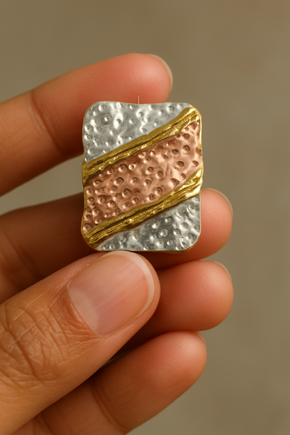 Trinity Glow Hammered Earrings