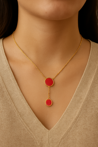 Scarlet Glow Drop Necklace