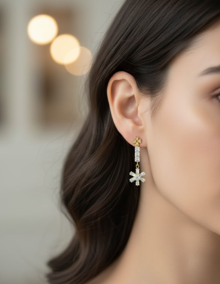 Radiant Snowflake Dangles